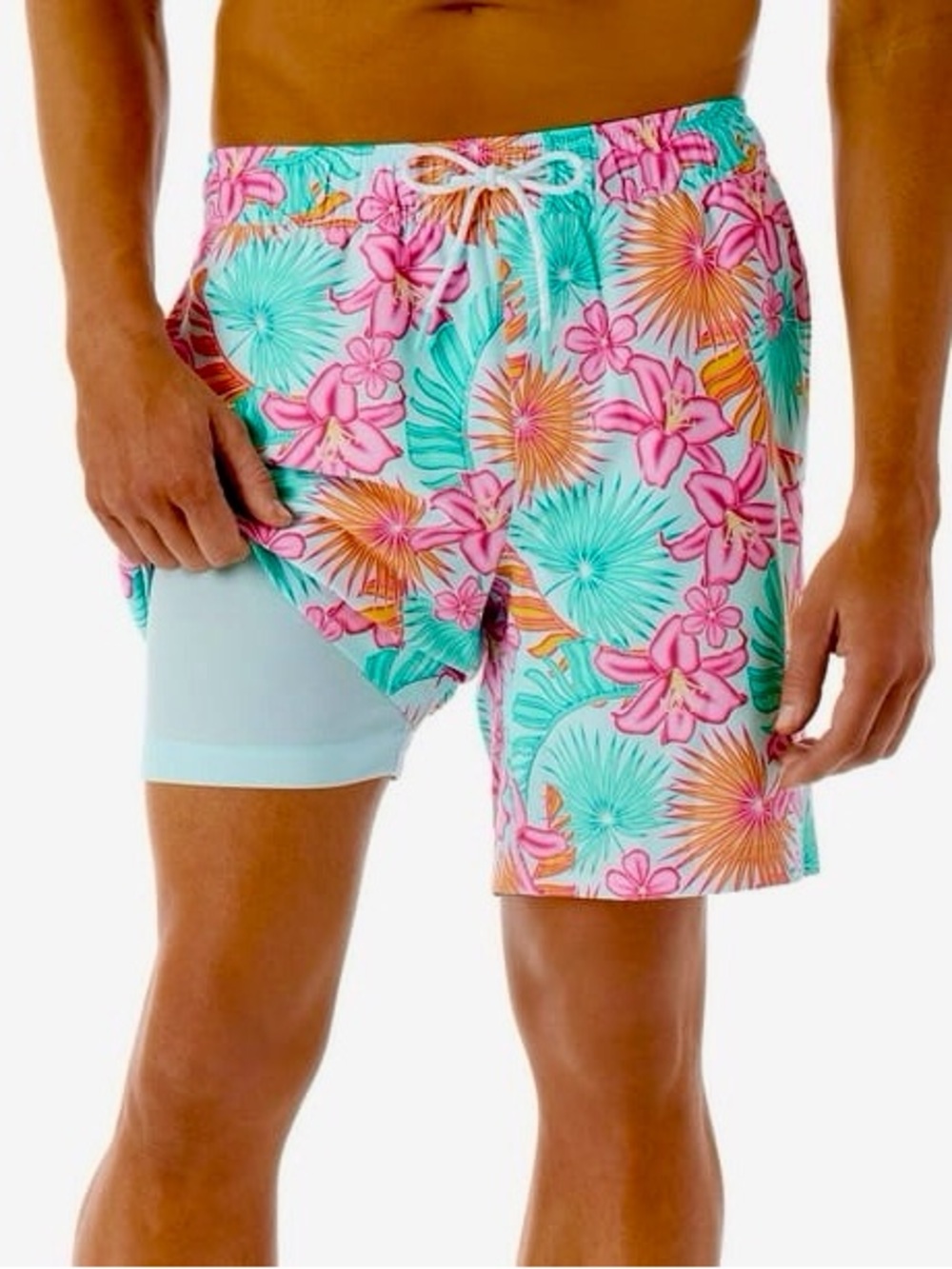 Member’s Mark Men’s Swim Trunks Tropical Floral UPF 50 Lined Size M or XL